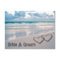 Bride & Groom Names Written in the Sand