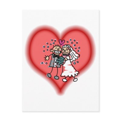 bride & groom post card by shopaholicchick