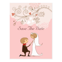 Bride & Groom Proposal Save The Date Wedding Post Cards
