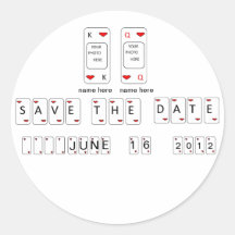 Bride & Groom Save The Date Playing Card Sticker
