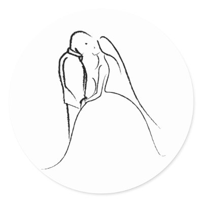 Bride Groom Sketch Sticker by White Wedding Wedding Day Dance
