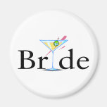 Bride Martini Black Fridge Magnets