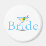 Bride Martini Blue Fridge Magnets