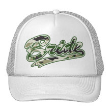Bride/Military Green Camouflage Hats