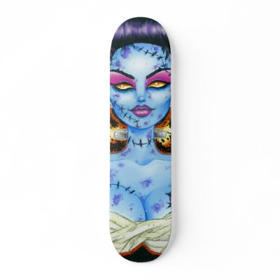 Bride of Frankenstein Skateboard by MichelinePitt