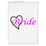 Bride Pink Black Heart Card