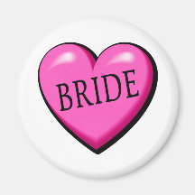 Bride (Pink Black Heart) Fridge Magnet