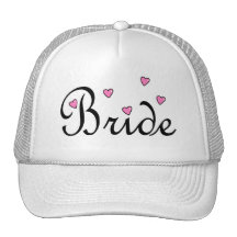 Bride Pink Hearts Hats