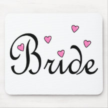 Bride Pink Hearts Mouse Pads
