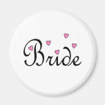 Bride Pink Hearts Refrigerator Magnet