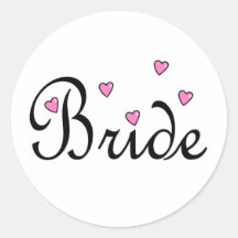 Bride Pink Hearts Sticker