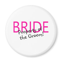 Bride Property Of The Groom Fridge Magnets