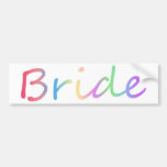 Bride rainbow colours design! bumper stickers