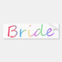 Bride rainbow colours design! bumper stickers
