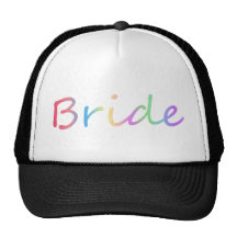 Bride rainbow colours design! mesh hats