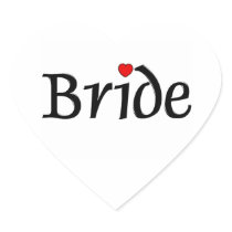 Bride (Red Hearts) Stickers