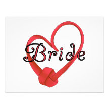 Bride Red Knot Heart Tshirts and Gifts Personalized Announcement