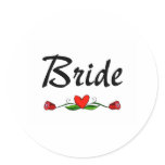 Bride (Roses) Round Stickers