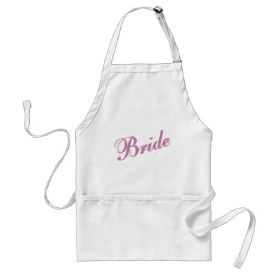 Bride (Script) Aprons by TeeZazzle