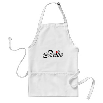 Bride (Script Red Hrt) Aprons by BacheloretteGirl