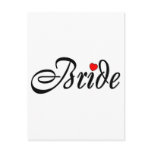 Bride (Script Red Hrt) Post Cards