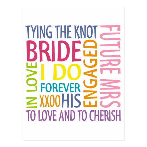 Bride Sentiments Wedding Post Cards
