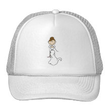 Bride Stick Figure Brunette Hat