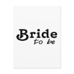 Bride To Be Black Text Post Card