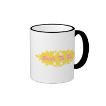 Bride To Be Golden Yellow Vintage Style Banner Coffee Mugs