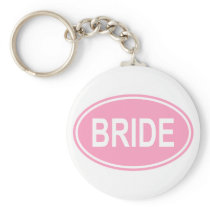 Bride Wedding Oval Pink Keychains