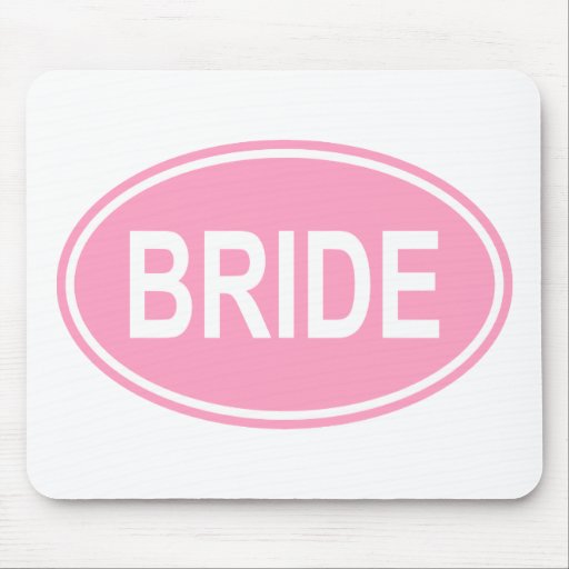 Bride Wedding Oval Pink Mouse Mat