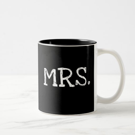 Bride White Text Mrs. Mugs