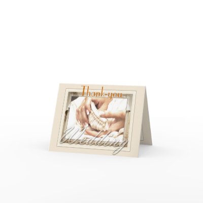 Bride with Bouquet Thank You Card by StudioLUMIERE