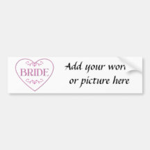 Bride (with heart and flourishes) bumper stickers