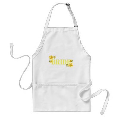 Bride yellow aprons by camobabygifts
