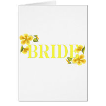 Bride yellow greeting card
