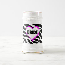 Bride  Zebra Stripes Coffee Mugs