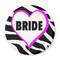 Bride (Zebra Stripes) Refrigerator Magnets