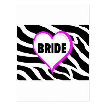 Bride Zebra Stripes Post Card