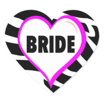 Bride (Zebra Stripes) Round Sticker