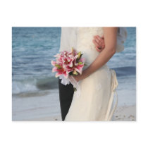 Brideâ€™s Bouquet, Beach Wedding Postcards