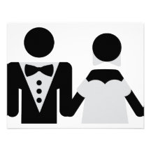 bridegroom and bride marriage icon invitation