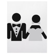 bridegroom and bride marriage icon letterhead design