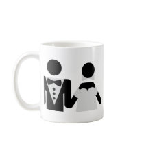 bridegroom and bride marriage icon coffee mugs