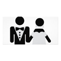 bridegroom and bride marriage icon photo cards