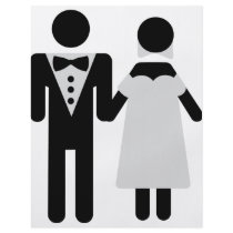 bridegroom and bride wedding icon custom flyer