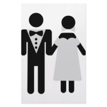 bridegroom and bride wedding icon stationery