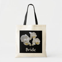 Bride's Bag with White Orchids on Black