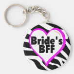 Brides BFF Zebra Stripes Key Chains
