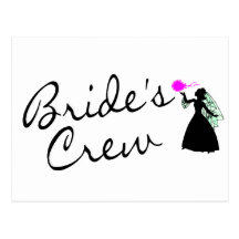 Brides Crew (Bride Blk) Post Cards